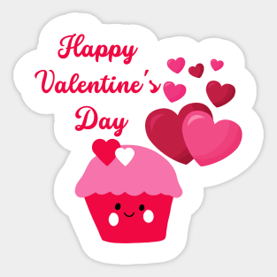 Happy Valentine's Day Cupcake Sticker